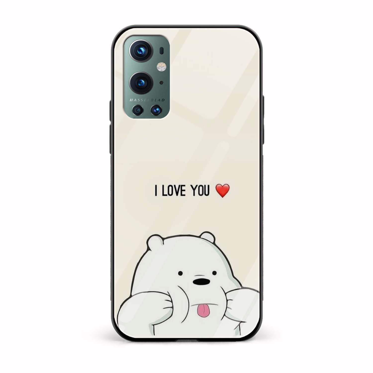 I Love You Bear Glass Back Phone Case I Love You Bear Glass Back Phone Case - Image 1