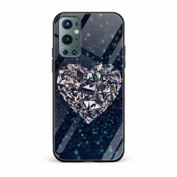 Diamond Shaped Heart Glass Back Phone Case