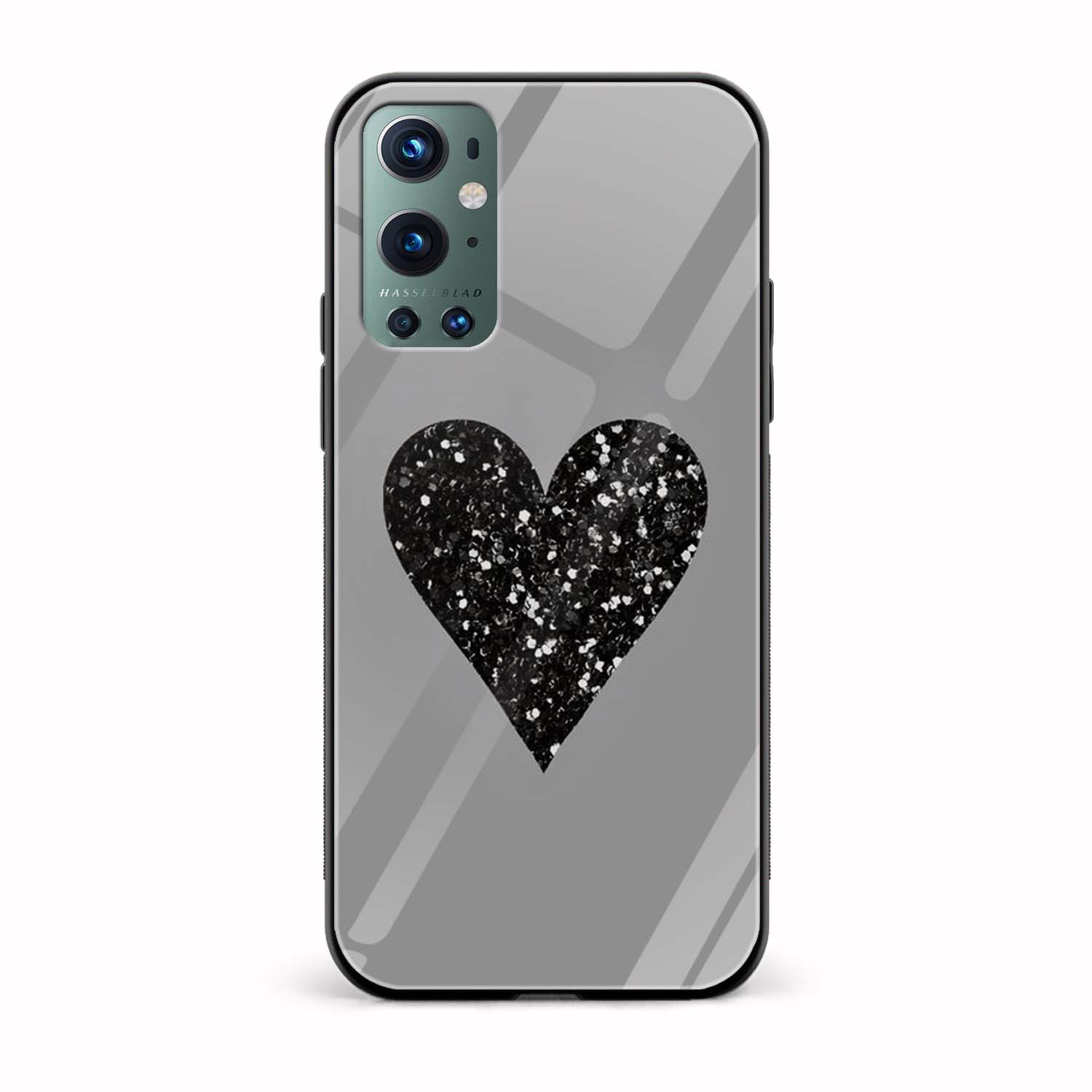 Glittery Heart Glass Back Phone Case Glittery Heart Glass Back Phone Case - Image 1