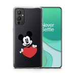 Mickey Mouse With Heart Printed Classic Clear Soft Phone Case - Image 3