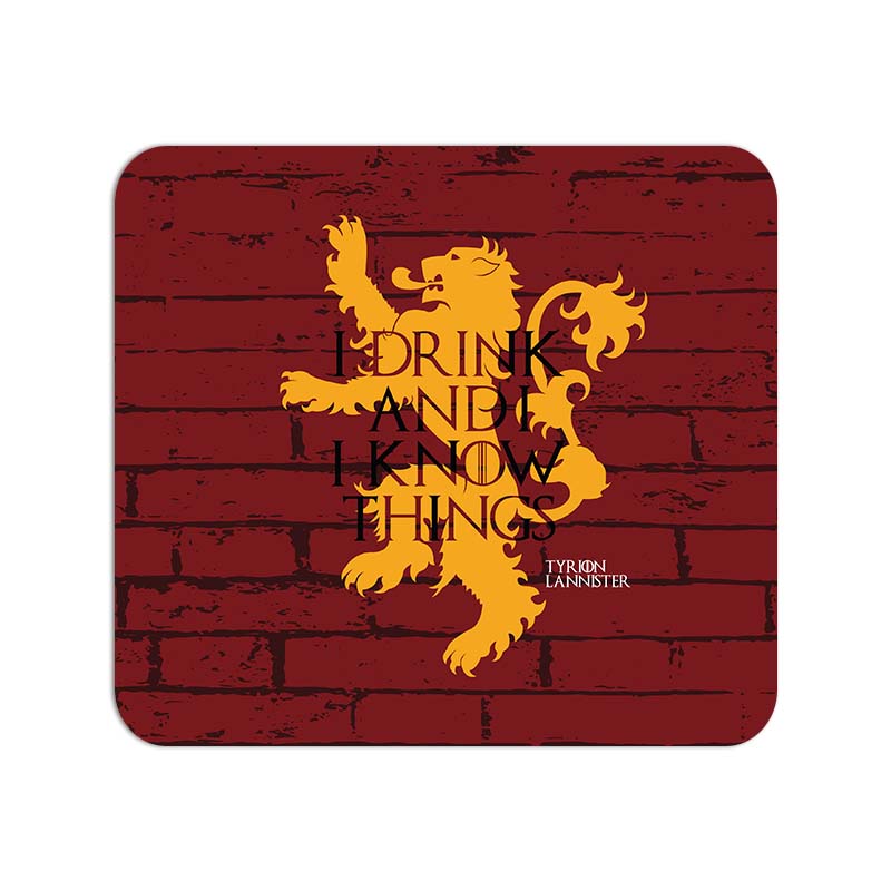 Tyrion Lannister-I drink and I know Things Printed Mouse Pad Tyrion Lannister-I drink and I know Things Printed Mouse Pad - Image 1