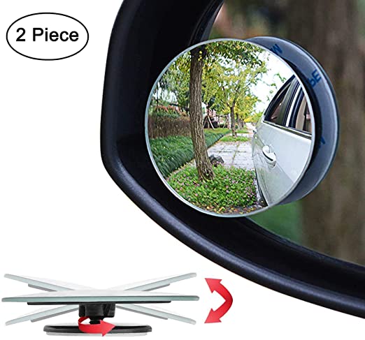 HD Glass Frameless Round Convex Rear View Blind Spot Mirror Cars/Trucks/Vans