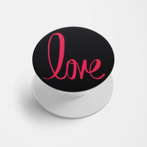 Love -Black  Printed Phone Grip Holder & Stand