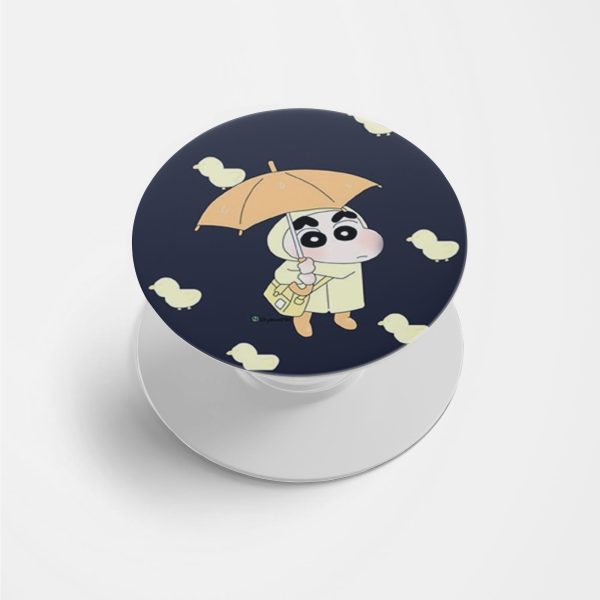 Shin Chan with Umbrella  Printed Phone Grip Holder & Stand