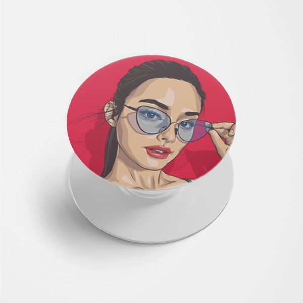 Girl With Specs  Printed Phone Grip Holder & Stand