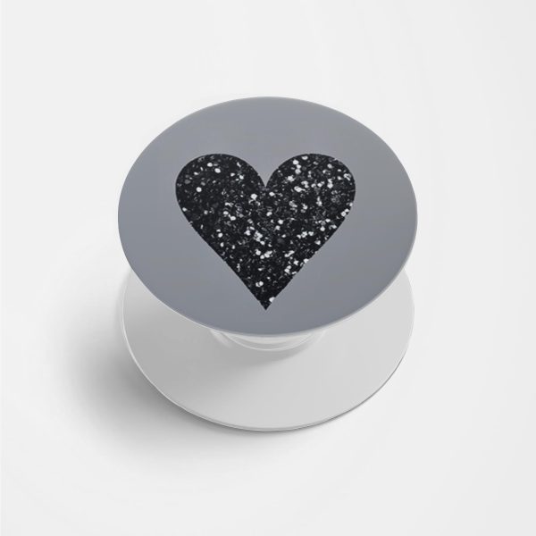 Glittery Heart Printed Phone Grip Holder & Stand