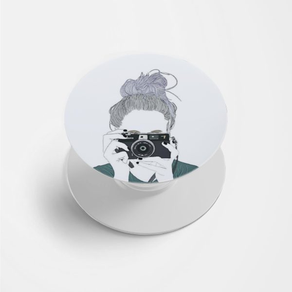 Girls Love Camera Printed Phone Grip Holder & Stand