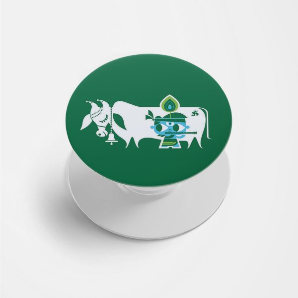 Lord Krishna Printed Phone Grip Holder & Stand
