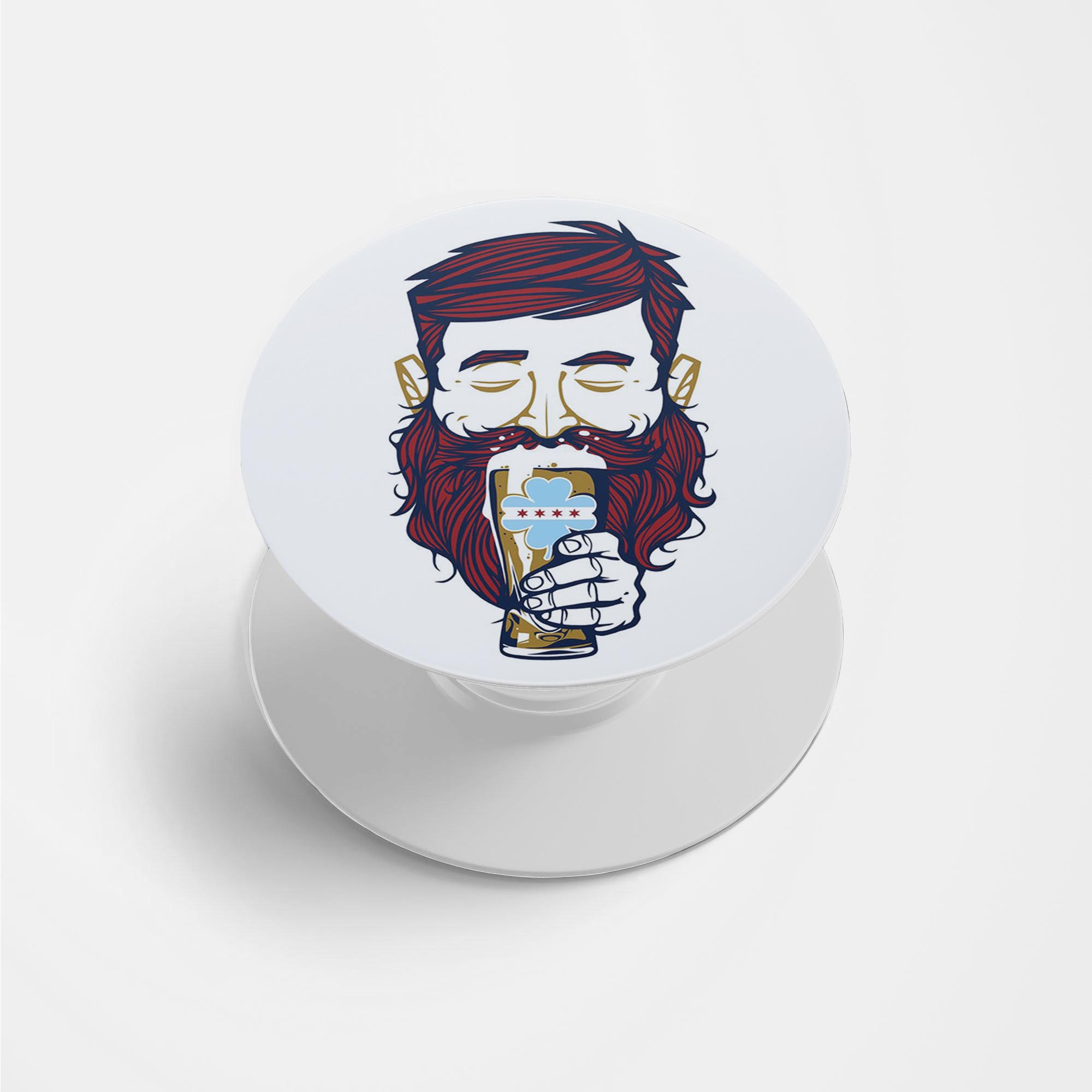 Beard and Beer Printed Phone Grip Holder & Stand Beard and Beer Printed Phone Grip Holder & Stand - Image 1