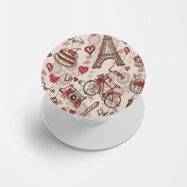 Paris Love Printed Phone Grip Holder & Stand