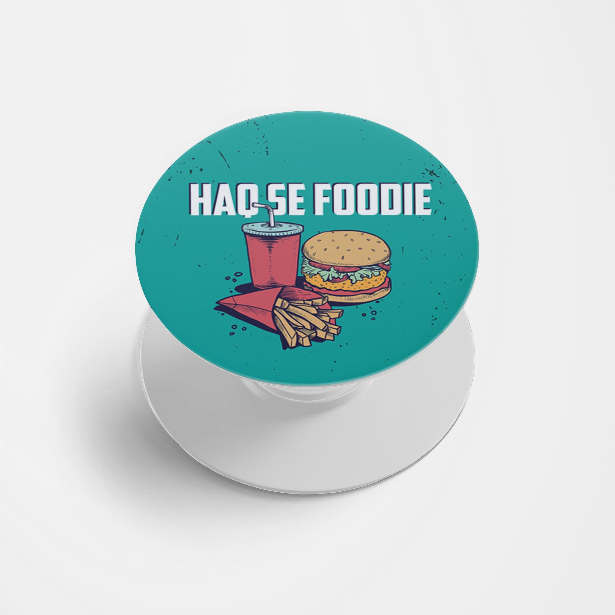 Haq Se Foodie Printed Phone Grip Holder & Stand Haq Se Foodie Printed Phone Grip Holder & Stand - Image 1