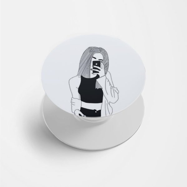 Girl With Attitude Printed Phone Grip Holder & Stand