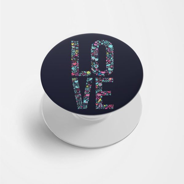 Floral LOVE  Printed Phone Grip Holder & Stand