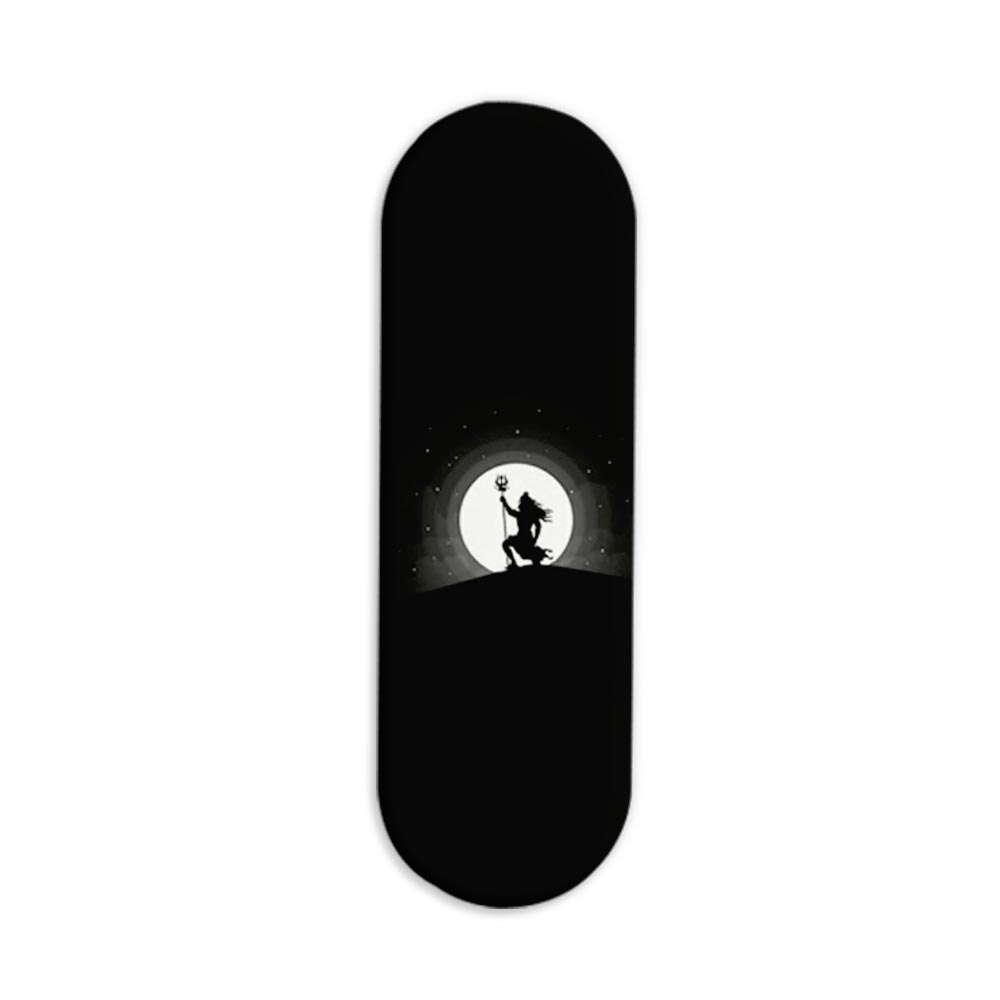 Black and White Lord Shiva Printed Slider Phone Grip Holder Black and White Lord Shiva Printed Slider Phone Grip Holder - Image 1